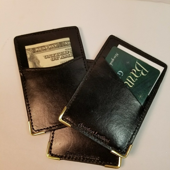 unknown Other - Set of 3 / Black leather card holders